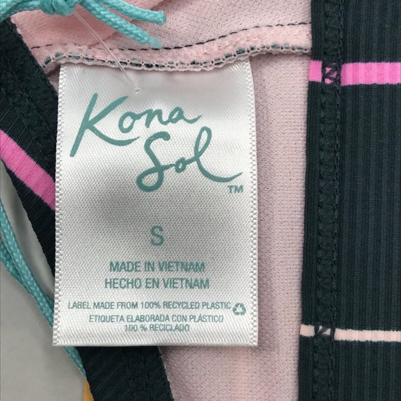 Kona Sol Women's Size Small 4-6 Textured Triangle Bikini Swim Top Indigo New - Picture 5 of 14